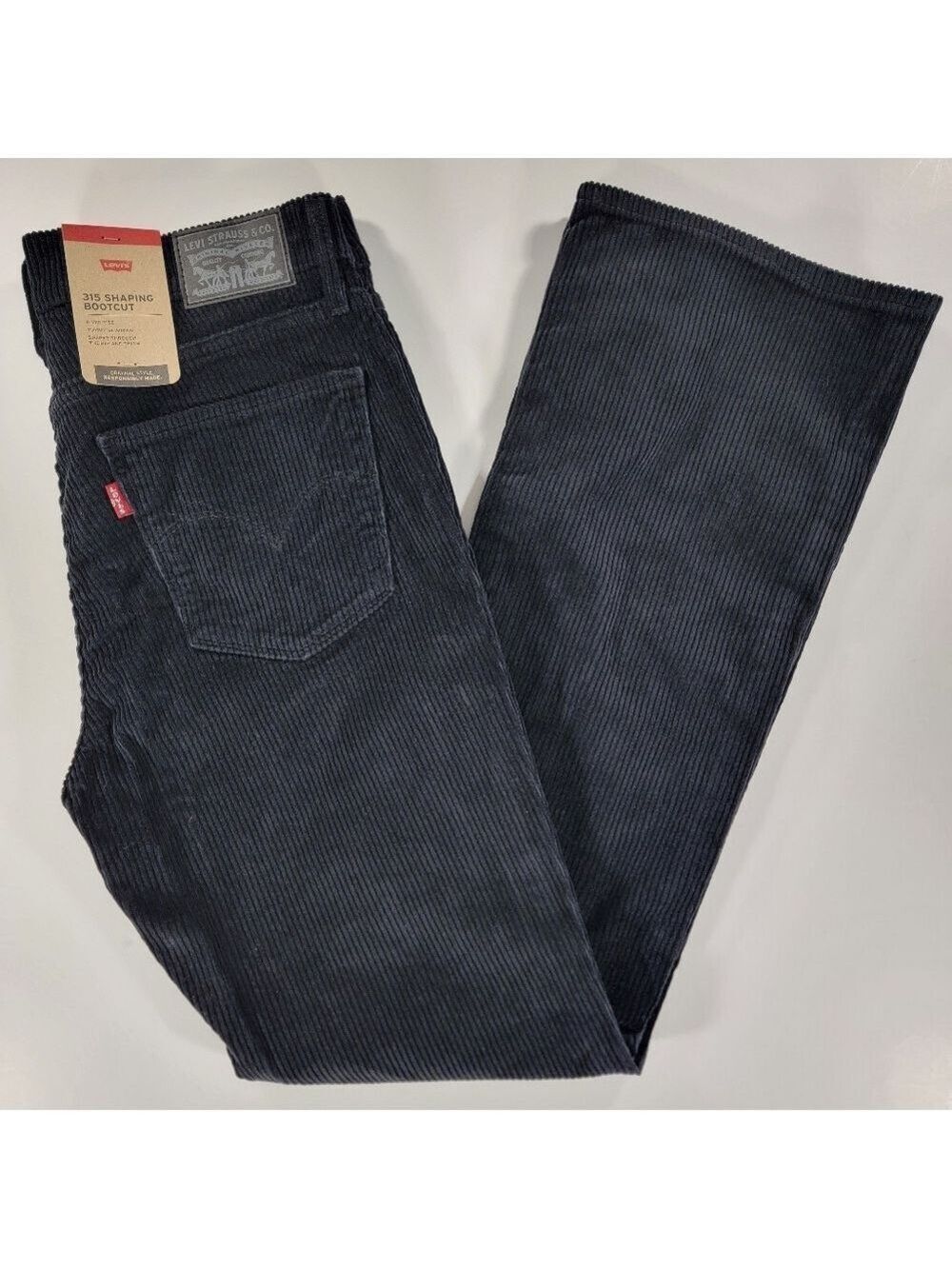 NEW Levi’s Women’s 315 Shaping Bootcut Corduroy 29x30 Stretch Black NWT Mid-Rise